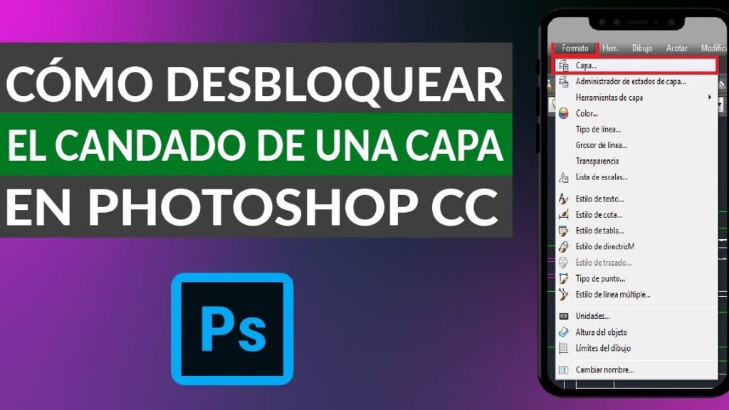 como desbloquear y quitarle el candadito a una capa en photoshop cc