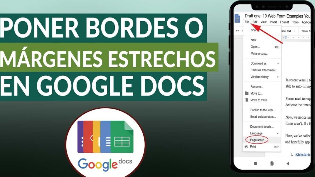 como poner bordes o margenes estrechos en google docs