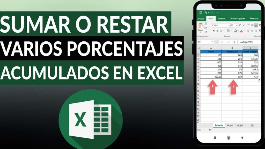 como sumar o restar varios porcentajes acumulados en excel facilmente